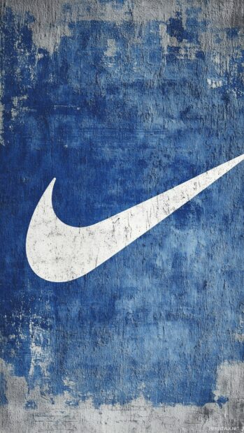 A minimalistic blue Nike wallpaper.