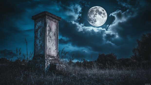 A mystical scene of a Full Moon Wallpaper.