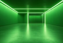 A neon green background with glowing edges and a slight gradient, offering a sleek and ultra modern aesthetic.