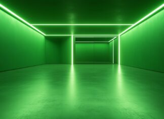 A neon green background with glowing edges and a slight gradient, offering a sleek and ultra modern aesthetic.