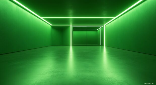 A neon green background with glowing edges and a slight gradient, offering a sleek and ultra modern aesthetic.