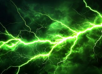 A neon green wallpaper HD with an abstract electric light pattern, mimicking lightning or energy bursts, giving a dynamic and edgy look.