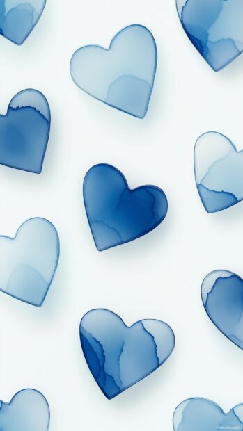 A pattern of overlapping translucent blue hearts on a light gray background, creating a layered effect that adds depth and visual interest.