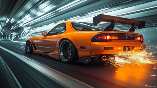 A powerful Mazda RX 7 Drift car wallpaper HD.