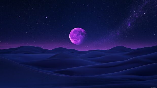 A purple Moon 4K wallpaper.