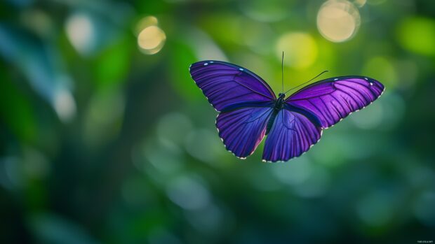 A purple butterfly 4K wallpaper for desktop.