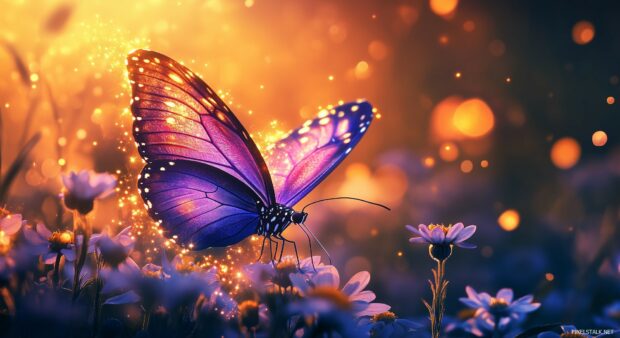 A purple butterfly HD 1080p wallpaper free download.