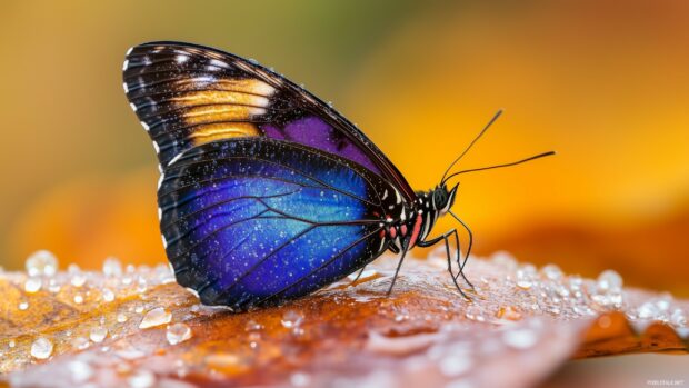 A purple butterfly HD desktop wallpaper.