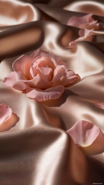 A romantic pink rose petal.