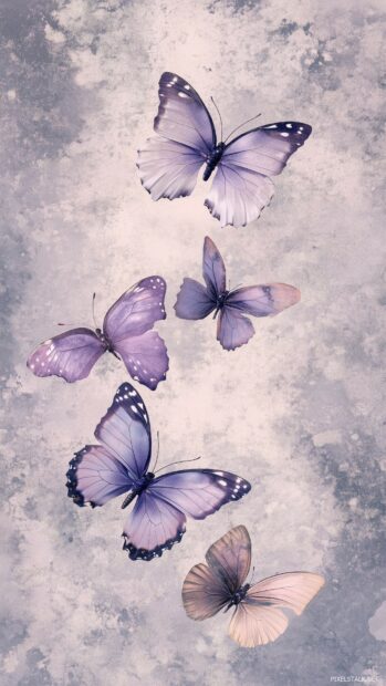 A seamless tile design of butterflies iPhone wallpaper.