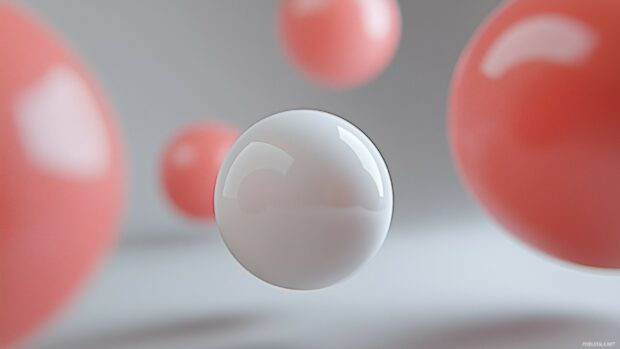 A series of floating 3D spheres gently rising and falling.