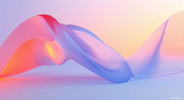 A set of smooth, curved 3D shapes gently overlapping in a minimalist background.