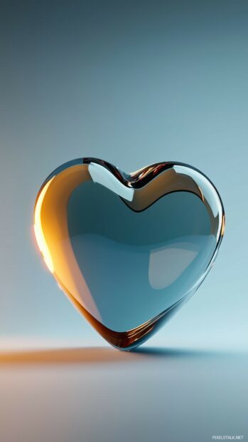 A single, 3D heart with a glossy finish.