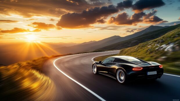 A sleek black sports car HD wallpaper for desktop.