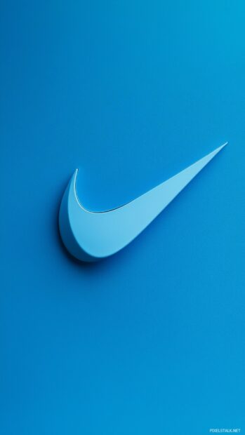 A sleek blue Nike logo centered on a smooth gradient blue background.