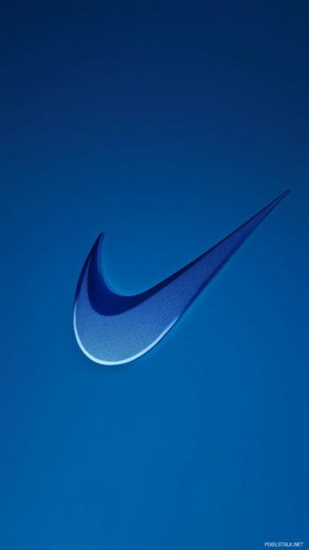 A sleek blue Nike logo iPhone wallpaper.