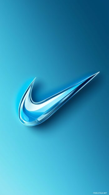 A sleek blue Nike logo wallpaper free download.