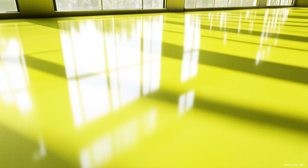 A sleek, glossy lime green surface with soft reflections, providing a smooth, modern, and energetic look.