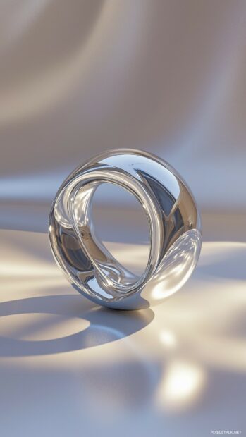 A smooth 3D ring floating in a calm, neutral space.