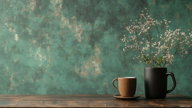 A soft green desktop background featuring a subtle, abstract pattern.