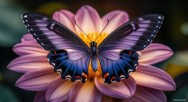 A striking purple butterfly HD wallpaper.