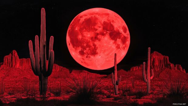 A striking red moon wallpaper desktop HD resolution.