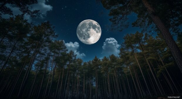 A stunning night sky Moon HD Wallpaper.