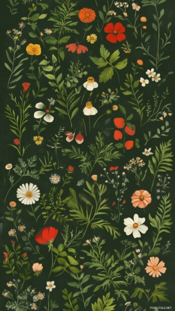 A sweet green wallpaper showcasing endearing forest animals and simple.