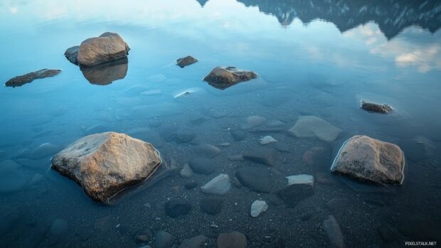 A tranquil Rocky Mountain lake.