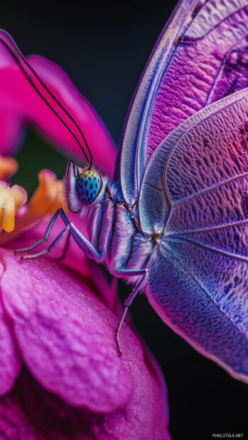 A vibrant purple butterfly wallpaper for iPhone.