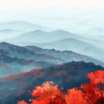 A scenic mountain landscape in fall.