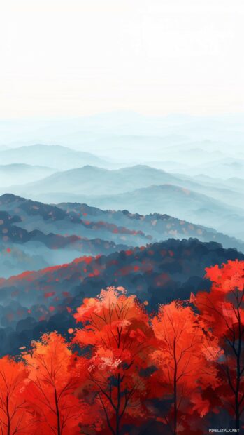 A scenic mountain landscape in fall.