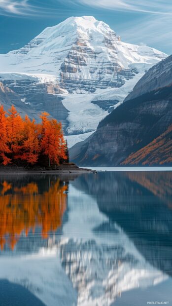 A scenic mountain landscape in fall.