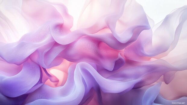 Abstract waves of soft pastel colors blending into each other.