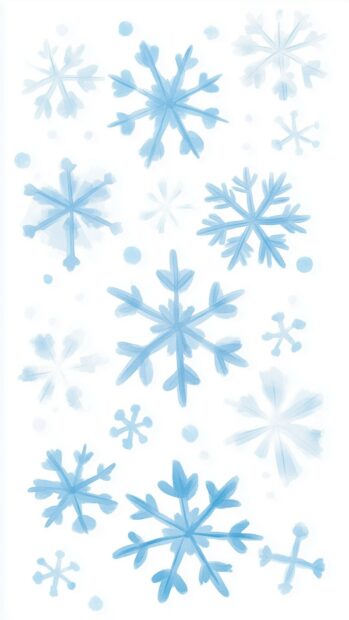 Aesthetic Christmas iPhone background with a tile design of cute snowflakes in various sizes and shapes.