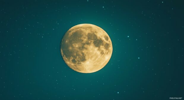 Aesthetic full Moon background.