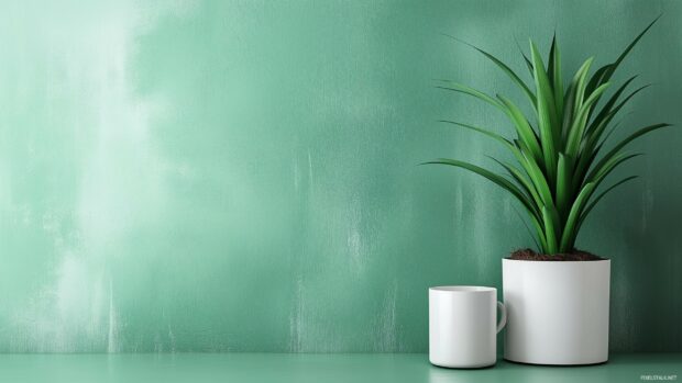 Aesthetic green wallpaper with a smooth, matte finish and a soft sheen.