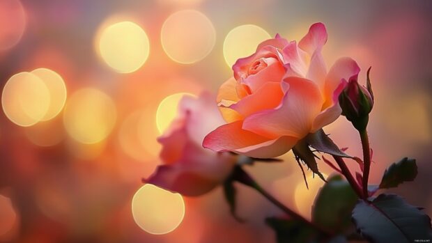 An artistic arrangement of roses in a soft focus setting, featuring a bokeh effect.