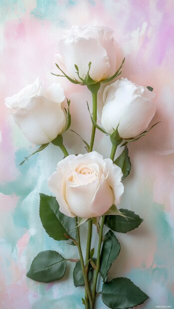 An artistic shot of white roses.