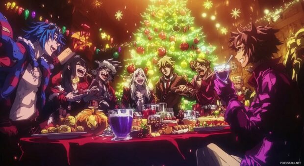 Anime Christmas HD Desktop Wallpaper free download.