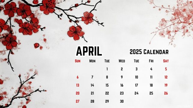 April 2025 Calendar Background for PC and Laptop 2.