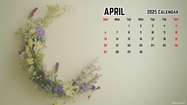 April 2025 Calendar Desktop Background 2.