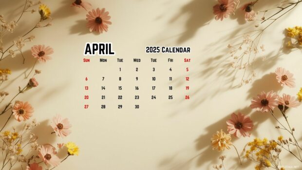 April 2025 Calendar Desktop Background 3.