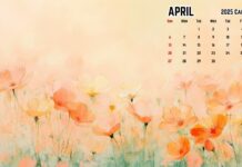 April 2025 Calendar Desktop Background 4.