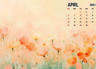 April 2025 Calendar Desktop Background 4.