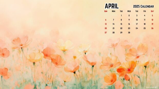 April 2025 Calendar Desktop Background 4.