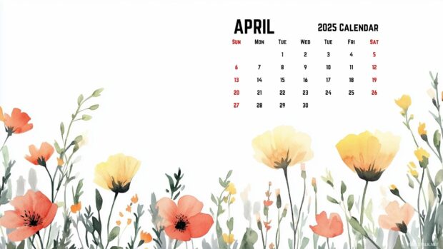 April 2025 Calendar Desktop Wallpaper 3.