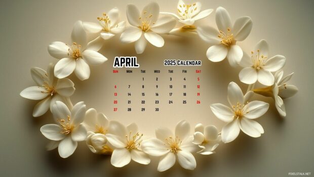 April 2025 Calendar Desktop Wallpaper 5.