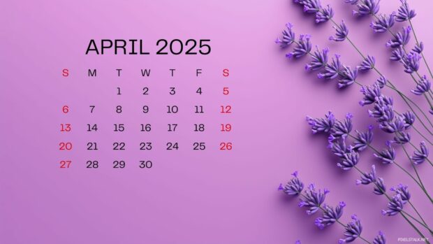 April 2025 Calendar Desktop Wallpaper 6.