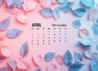 April 2025 Calendar Desktop Wallpaper Free download 1.